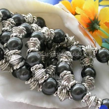 Shitou 00370 эластичность ЧЕРНЫЙ SHELL ПЕРЛ БРАСЛЕТ 5 ШТ