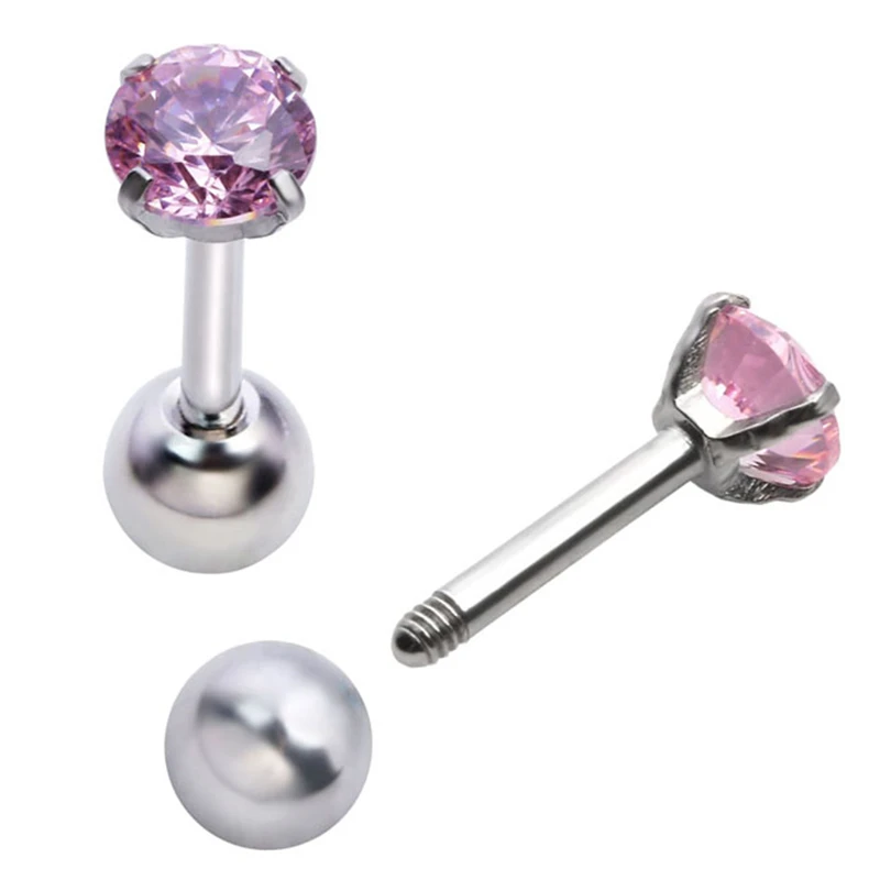 Ayliss 2 шт 16 г 1,2 мм звезда кристалл кубического циркония прозрачный синий темно-синий красный розовый черный полированный блестящий шар серьги-штанги подарок