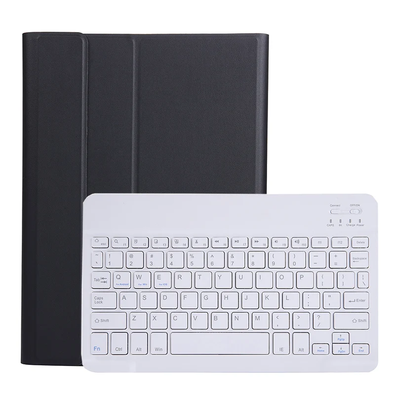 Деловой Тонкий чехол для samsung Galaxy Tab A A2 10,5 SM-T590 T590 T595 чехол Bluetooth клавиатура планшет чехол из искусственной кожи Подставка - Цвет: Black-White