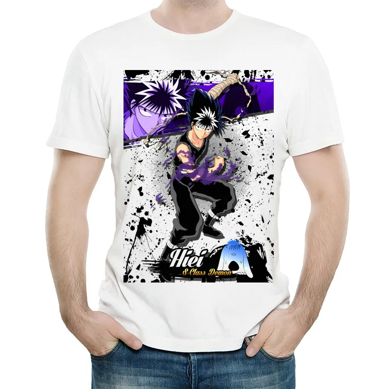 

YuYu Hakusho T Shirt White Color Mens Fashion Short Sleeve Game YuYu Hakusho Hiei T-shirt Tops Tees tshirt Casual T-shirt