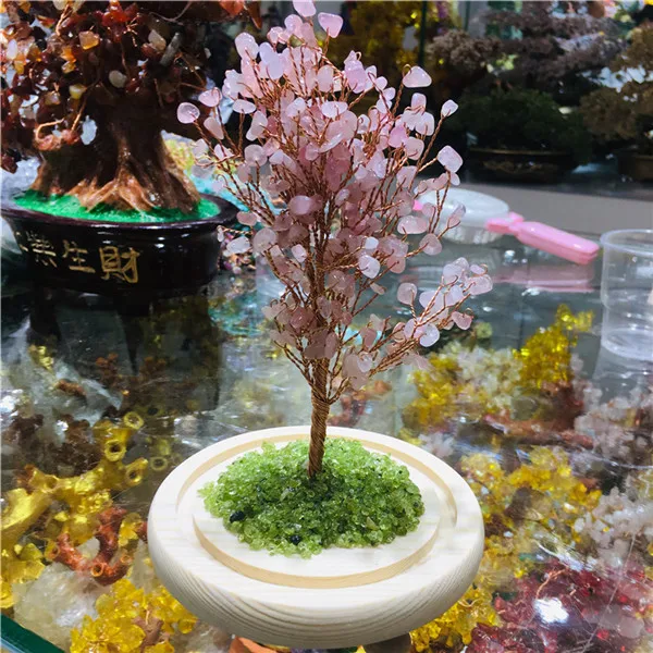 Natural crystal creative tree get rich tree decoration