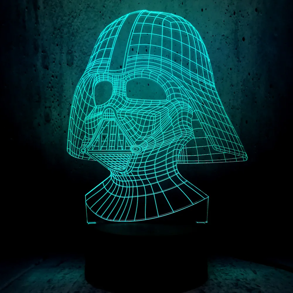 Новинка Звездные войны Дарт Вейдер черный воин рыцарь 3D Светодиодная лампа