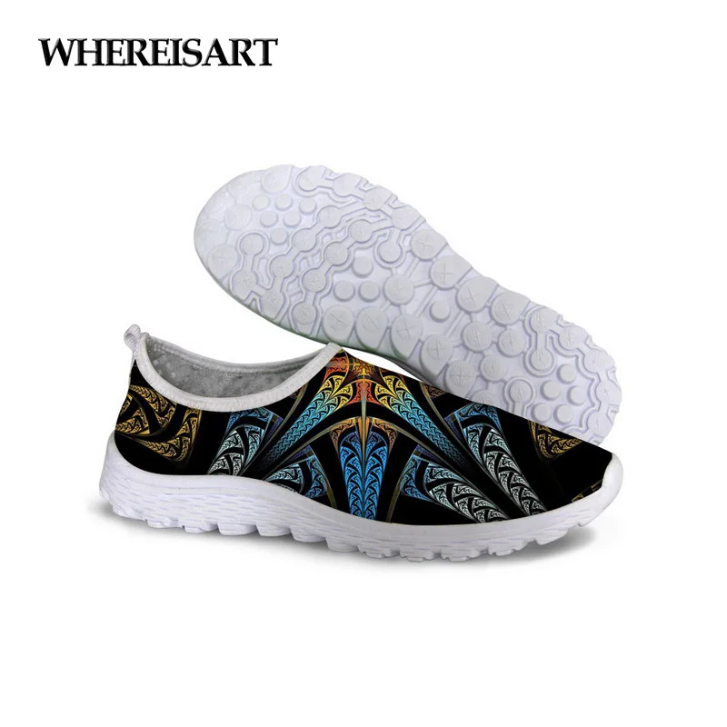 

WHEREISART Hot Summer Casual Mesh Shoes Women's Leisure Slip-on Shoes,Female Striped Breathable Network Super Light Lazy Shoes