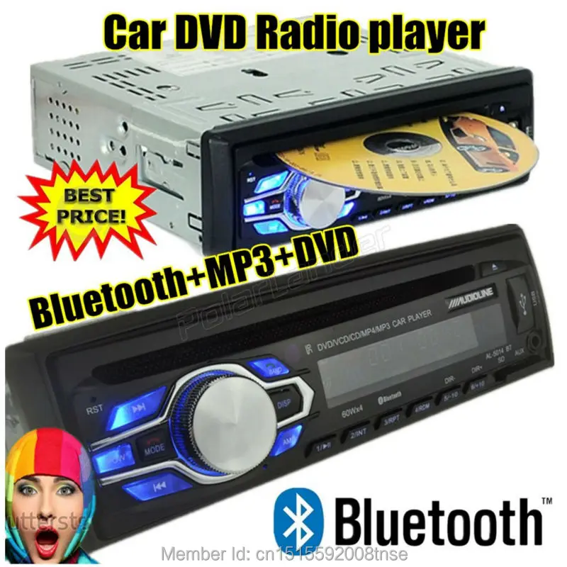 

2015 New Arrival Automatic Car Radio MP3 Player 12V audio Bluetooth usb mp3 DVD/VCD/CD/FM Radio Cellphone charger in single din