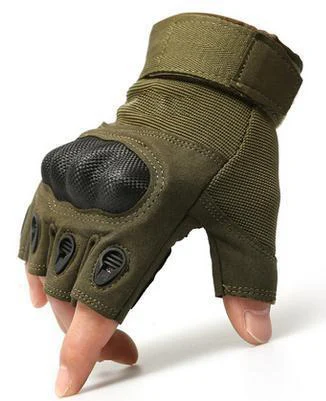 Уличные тактические перчатки, половина пальца, карбоновое волокно, черепаховая оболочка, противоскользящие Военные боевые велосипедный Пейнтбол, мотоцикл - Цвет: Army green