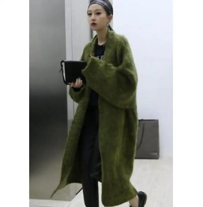 Ladies Thick Fur Long Sweater Cardigans Loose Style Outwears Coats Full hot Overcoat | Женская одежда