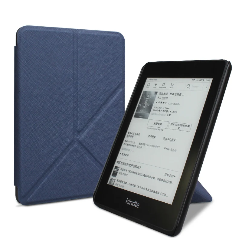 Kindle Paperwhite 4 складной чехол из искусственной кожи смарт-чехол для Amazon Kindle Paperwhite 10го поколения с подставкой-держателем - Цвет: navy