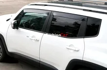 Window Visor Vent Shade Rain/Sun/Wind Guard For Jeep Renegade 2015 2016