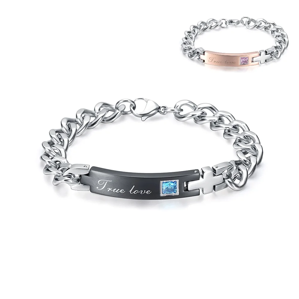 True Love Couple Bracelets with Crytal Stone Boyfriend Girlfriend Lover