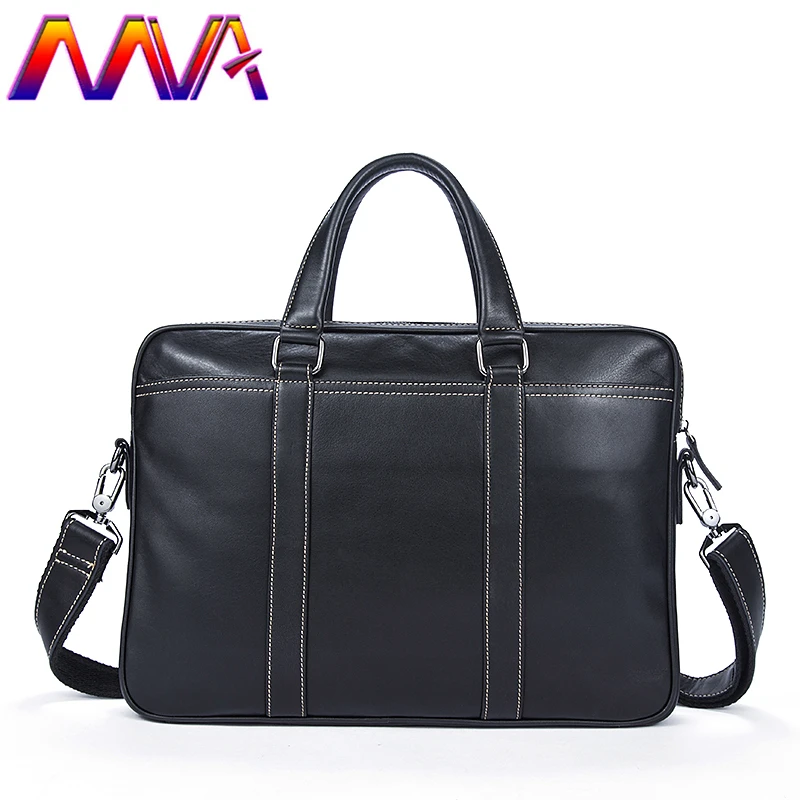 

MVA 14 inch notebook bag with 100% genuine leather men briefcase men shoulder bag of quality cow leather men handbag