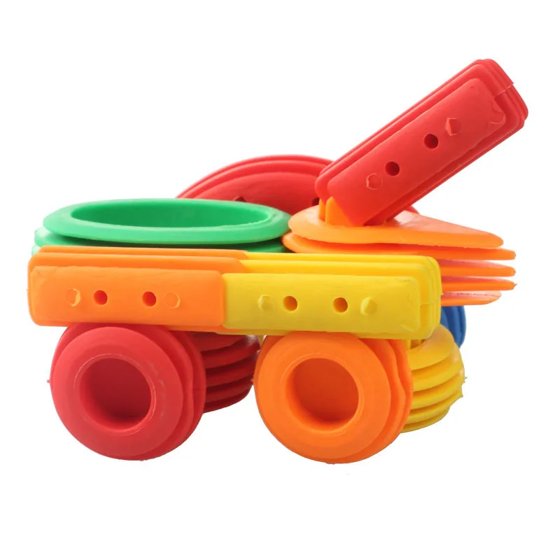 50pcs Kids Funny Plastic Building Blocks Educational Toys For Children 3D Construction Toy Baby DIY Bullet Design Funny Bricks