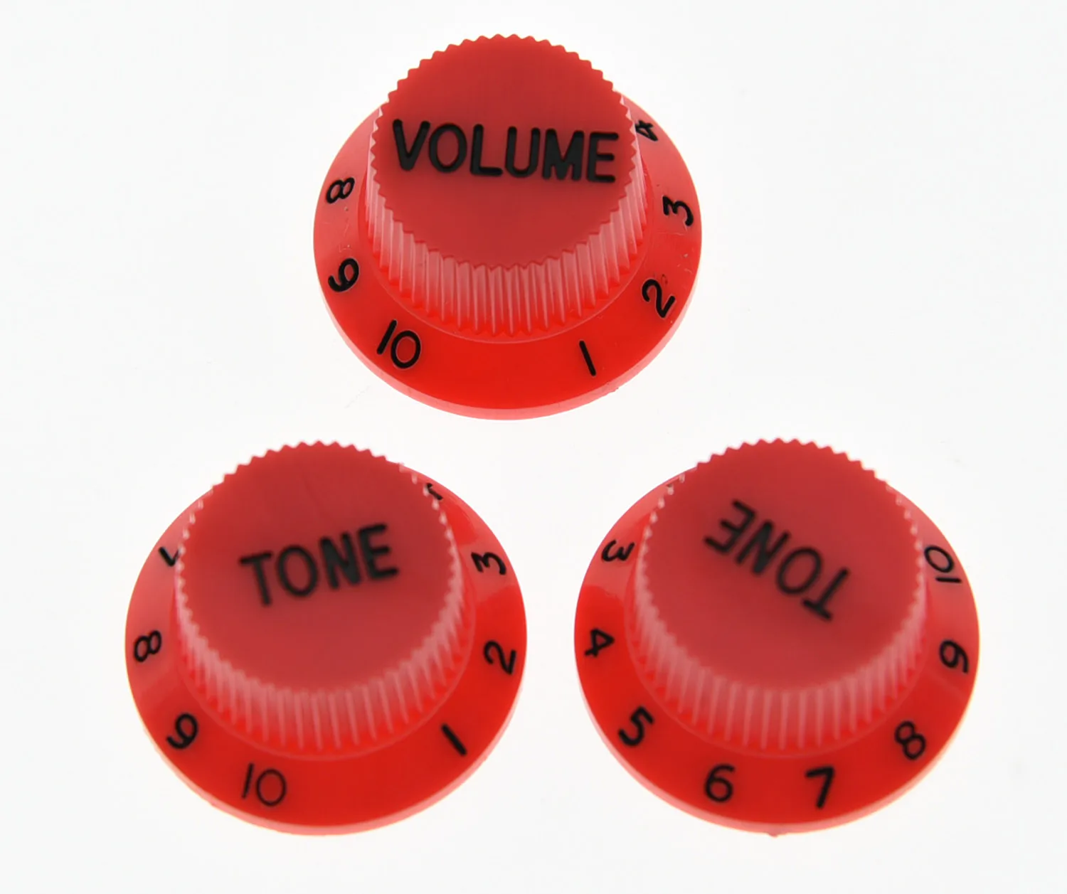 KAISH Set of 3 Red with Black ST Guitar Knobs Volume & Tone Knobin Guitar Parts & Accessories