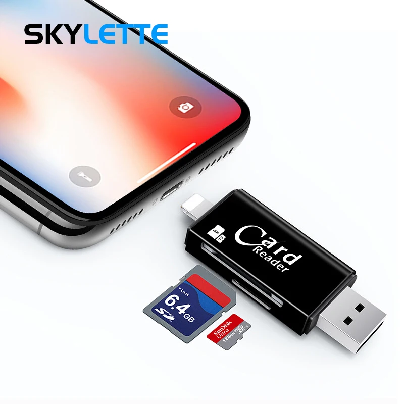 

3 In 1 SD TF Card Reader Lightning Micro USB 3.0 Accessories Compatible Adapter Card Reader For iPhone Samsung Huawei Computer