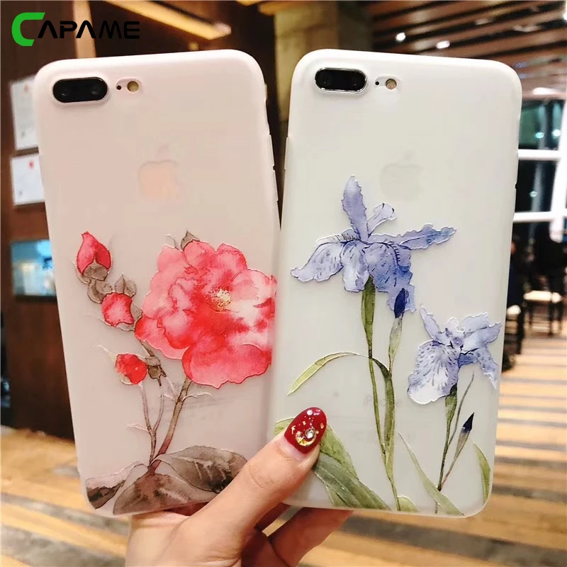 

CAPAME Silicone Cute Girl Luxury/Flower/Case For iphone 7 5S 5 SE 6 6S 7 8 Plus X Xs Max Xr Phone Cases For iphone 7 Case TPU
