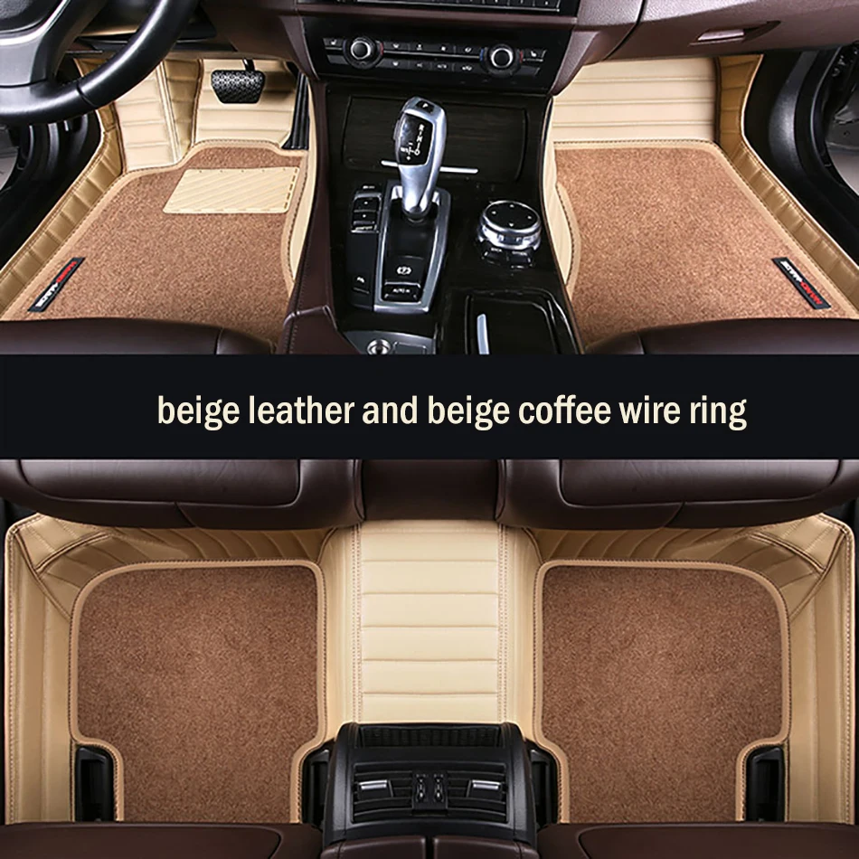 

HLFNTF custom Double car floor mat for For land rover all model Rover Range Evoque Sport Freelander Discovery 3 4 Defender LR
