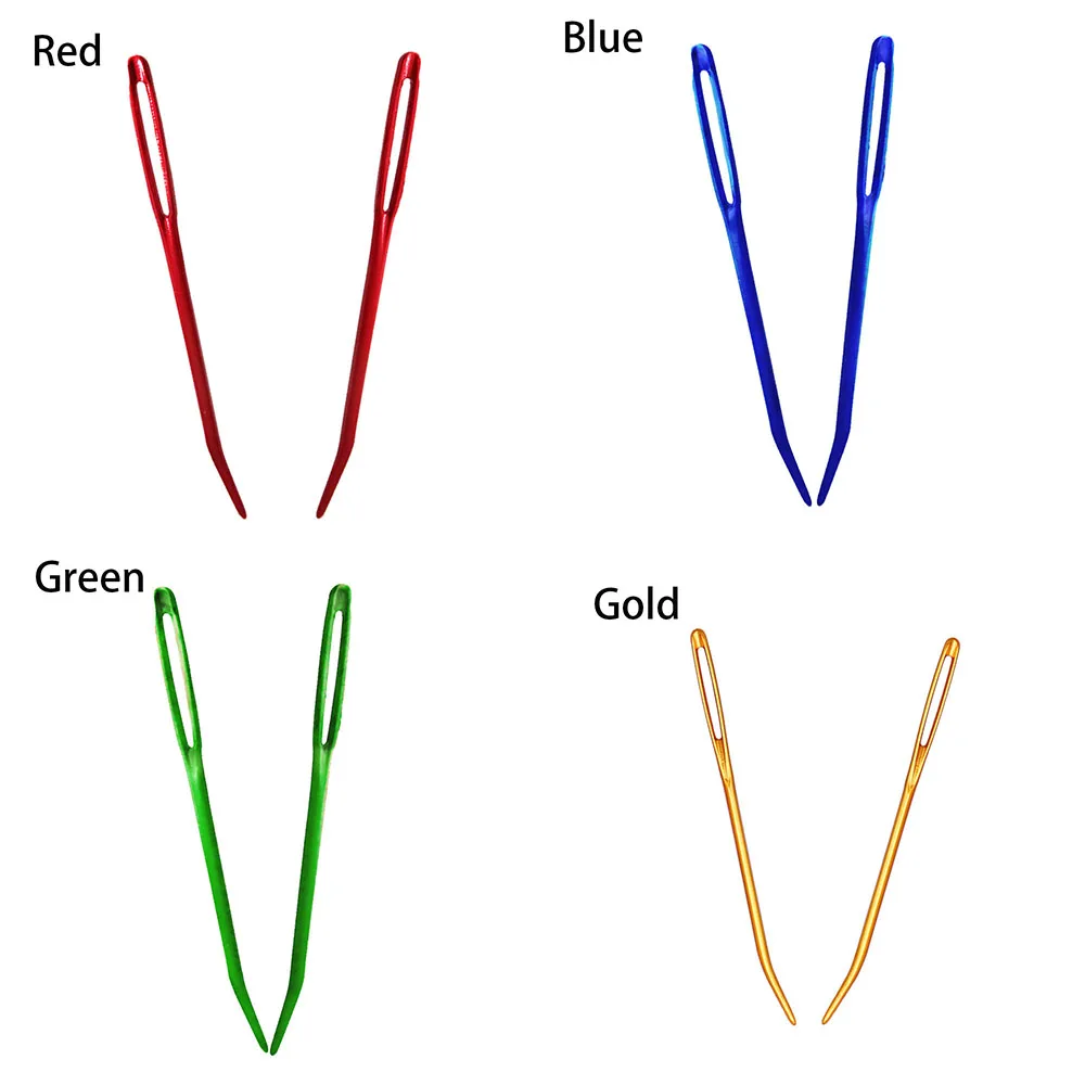 Новинка, 2 шт., алюминиевый гобелен с изогнутым кончиком, штопальные спицы для вязания, рукоделие, рукоделие, шитье, изогнутая игла, большой глаз, пряжа, спица для вязания