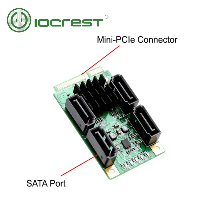  IOCREST 4 Port SATA III 6G Mini PCI Express Marvel 88SE9215 controller Karte SATA3.0 mini pci expre