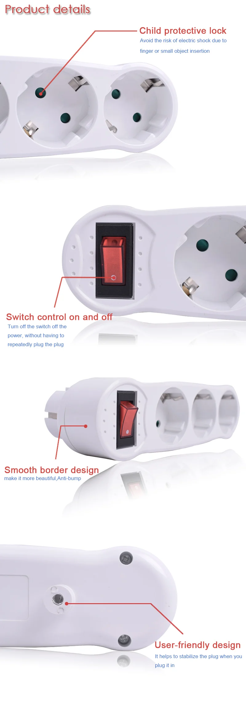 Coswall Европейский тип конверсионный Штекер 1-3 способ ЕС стандартный адаптер питания розетка с неоновым индикатором 16А штепсели для путешествий