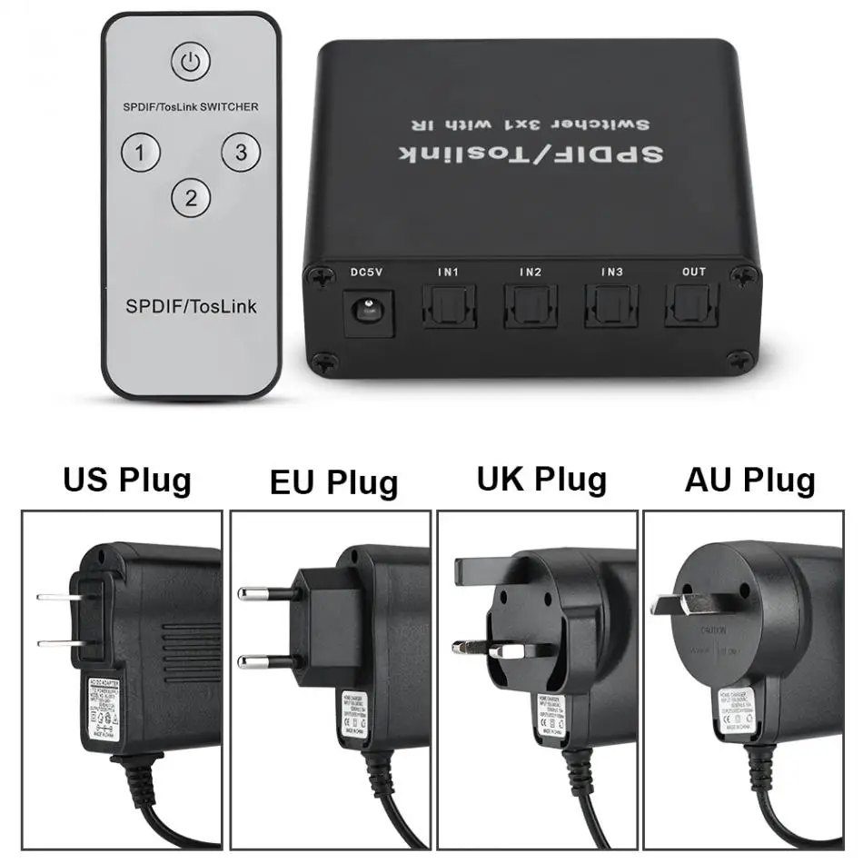 Buy 3 Ports 3 x1 SPDIF/TOSLINK Digital Optical Audio