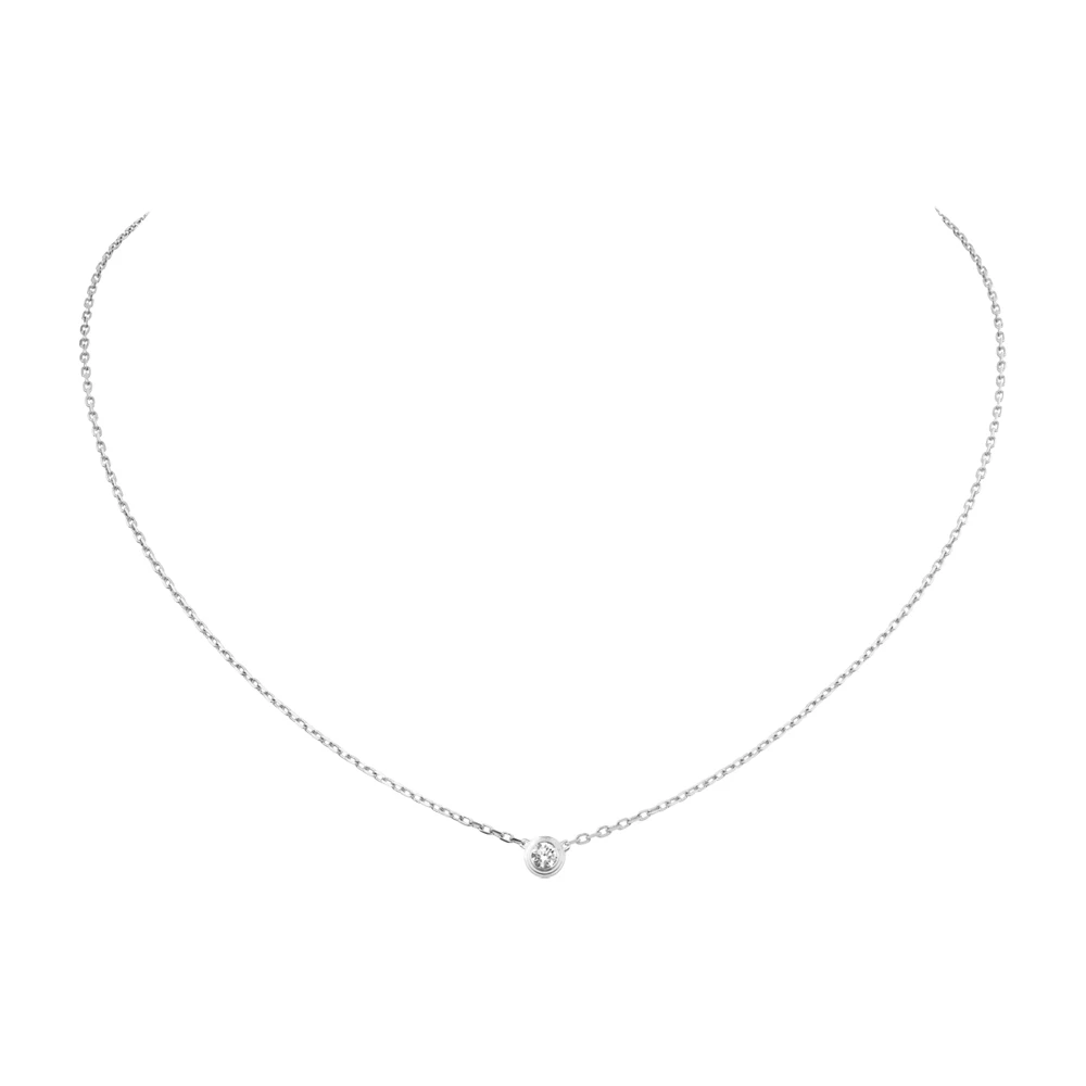 

Titanium Steel Gold Silver Chain Choker Single Stone Crystal Love Necklace for Women Girls Collier Bijoux Femme Free Shipping