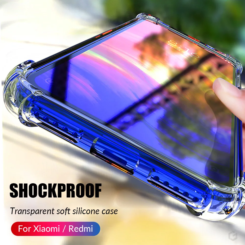

Shockproof Silicone Case For Xiaomi Redmi Note 7 K20 Pro 6 5 6A Transparent Clear Phone Case for Xiaomi Mi 8 9 Se Lite Cover
