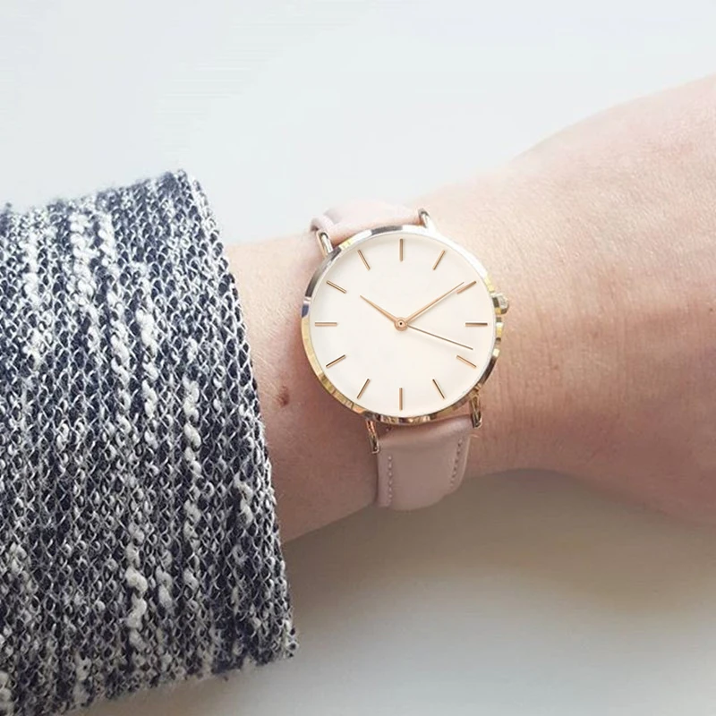 Новое поступление модные простые женские часы с кожаным ремешком в стиле кэжуал Montre Femme horloges vrouwen женские часы Relojes Mujer