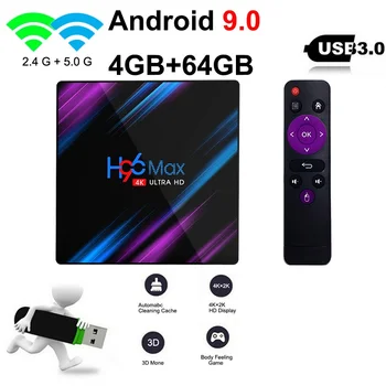 

H96 MAX TV Box Android 9.0 Rockchip RK3318 4GB 64GB Support 4K H.265 HD Netflix Youtube H96MAX Smart TV Box
