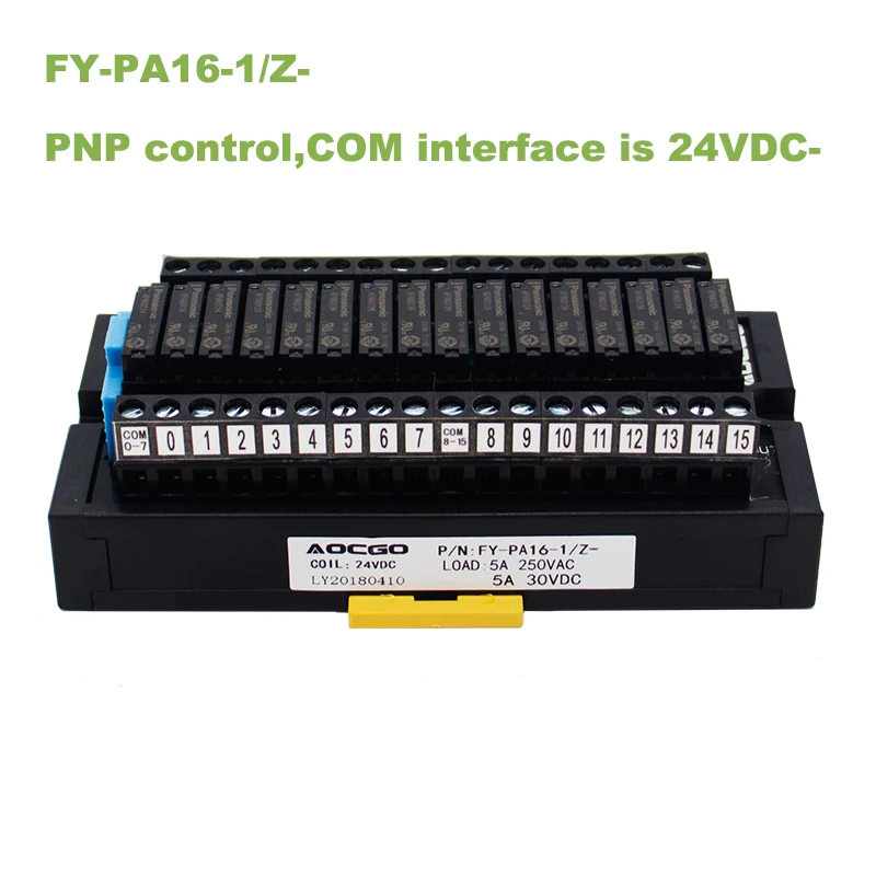 

16 Slim relay PNP Control 24V DIN Mounted relay module