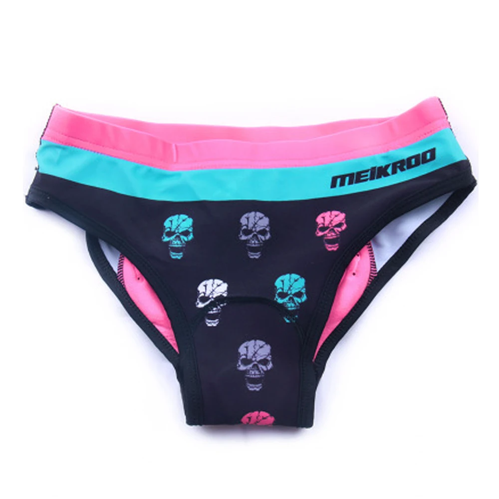Meikroo New Women Cycling Underpants Skull Design Padded Bike Wearing for Girls Biking Underwear Riding Shorts |