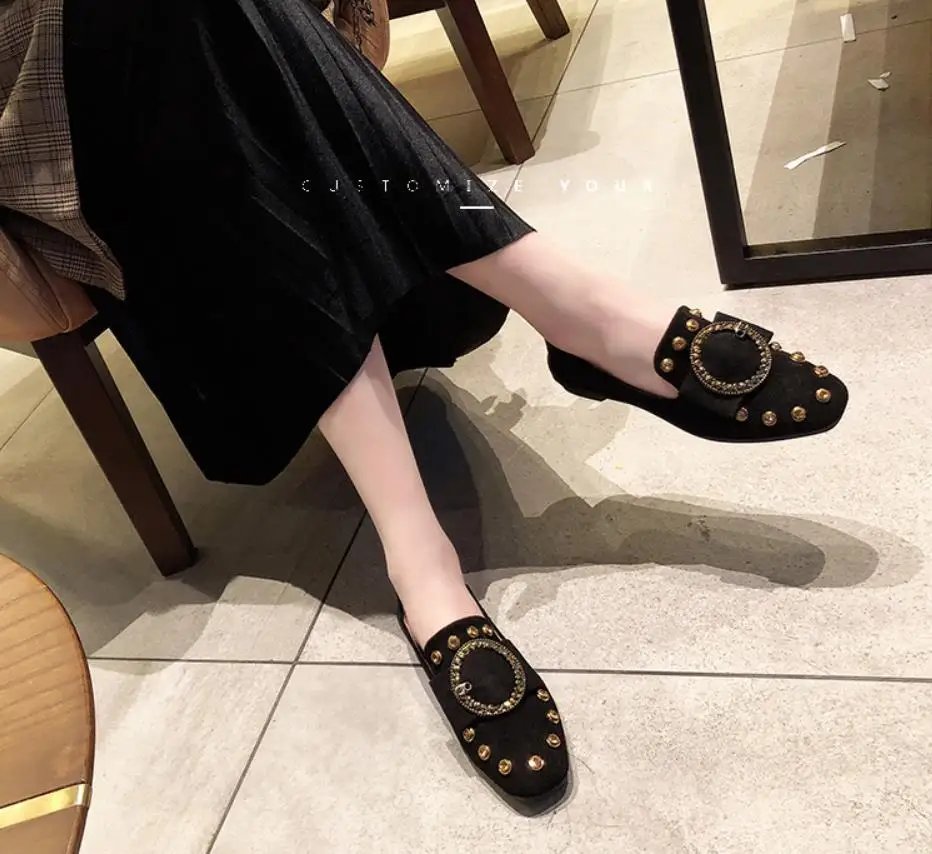 

New fashion women's large size casual shoes spring popular women's flat shoes sexy rhinestone ballet flat shoes super confident