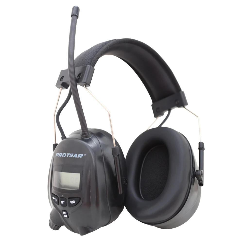 Protear NRR 25dB Hearing Protector AM FM Radio Earmuffs Electronic Ear