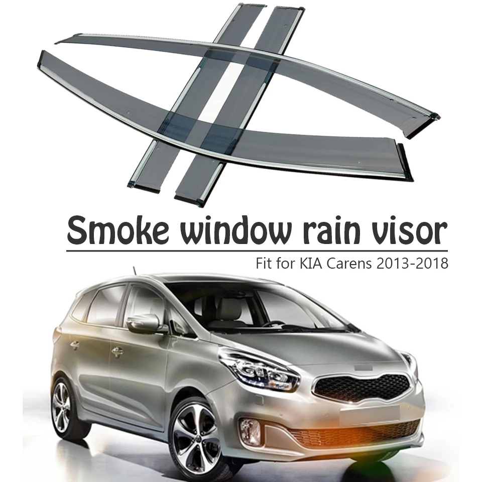 OVERE 1 комплект дым козырек на ветровом стекле для Kia Carens 2013 ABS вентиляционные ВС дефлекторы охранные предметы