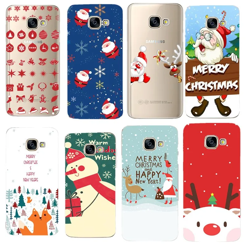 For samsung galaxy j5 2017 a8 2018 case Cover a5 silicone Christma Patterned coque for a3 |