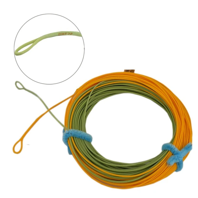 Aventik Fly Fishing Line Ultra Low Strech Daul-Tone Weight Forward Floating  Fly Line with Welded Loops line ID L