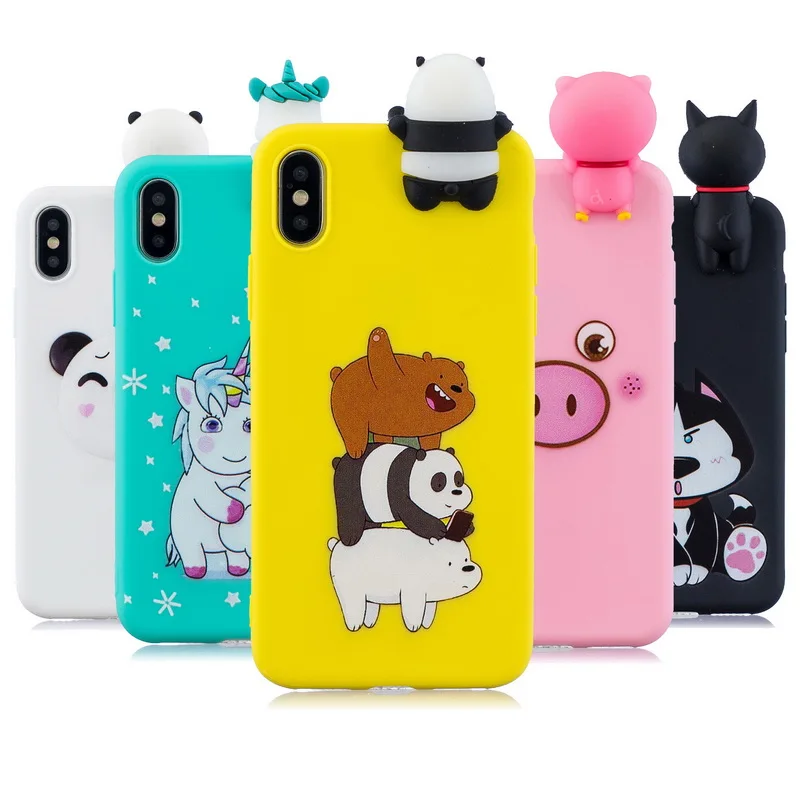 3d dier cartoon telefoon case voor iphone 5s 5 6 6s 7 plus X XR XS 11 Pro Max Cute kids Zachte TPU cover|Telefoonbumper| AliExpress
