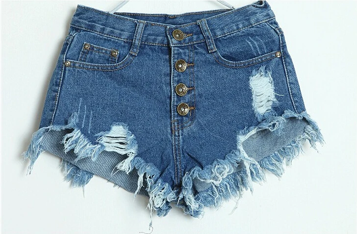 

Spring and Summer Women's Fashion Casual Skinny Denim Shorts Pink Black White Hole Ripped Low-waist Sexy Short Super shorts