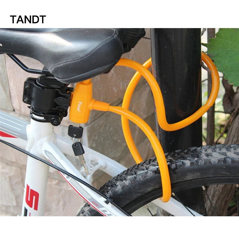 Heavy Duty Security Bycicle Lock Steel Cable Chain with 2 Keys for 1.2//1.8M Bike