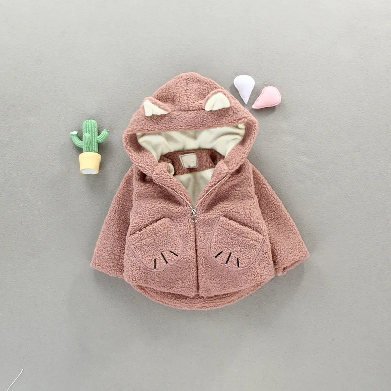 

2018 Real Casaco Infantil Menina Qiu Dong Children 0-3 Years Old Female Baby Lambs Warm Coat Joker Zipper Unlined Upper Garment