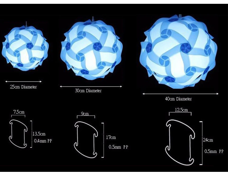 Красочный подвесной светильник крышка DIY подвеска в виде шарика лампа тени кулон с дизайном в виде пазла абажур современный дизайн вечерние украшения Диаметр 25 см