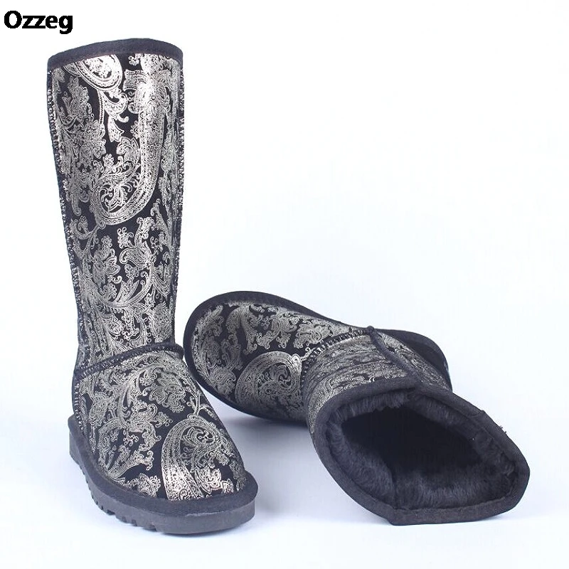 

Women Winter Boots Snow Boots Short Winter High Boots Genuine Leather women Shoes Plush Warm Botas Femininas Plus Size 45