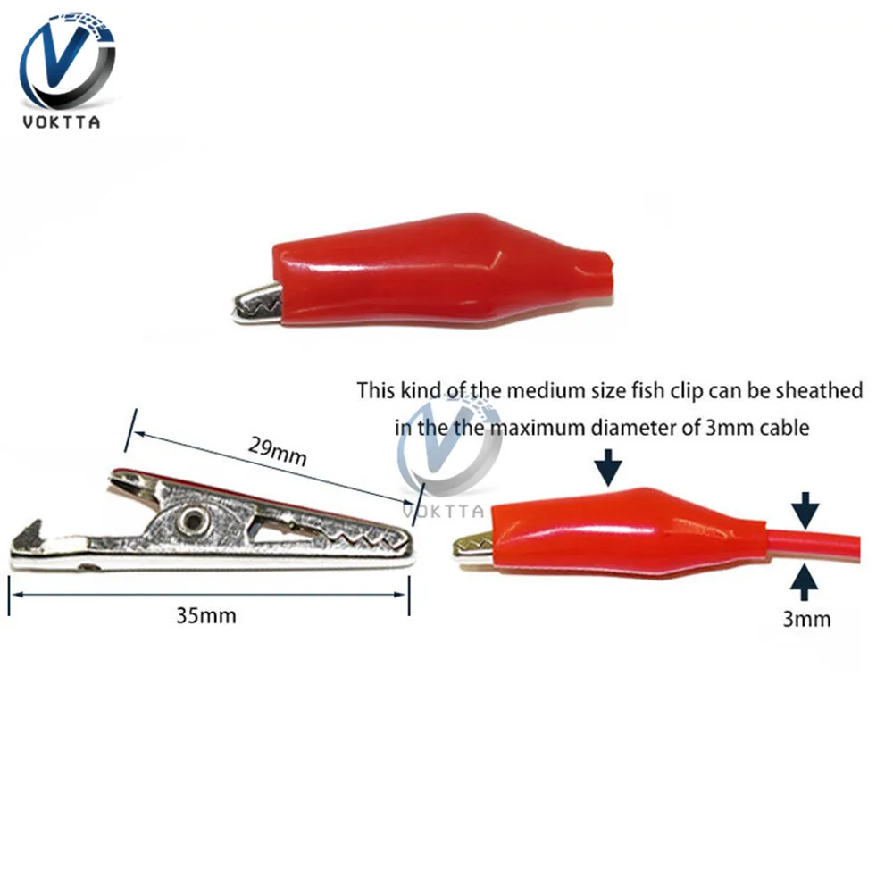 10 пар 20 штук черный, красный мягкий Пластик покрытием измерительный щуп клипсы крокодил P2001 используется в лаборатории Электрический испытательная работа