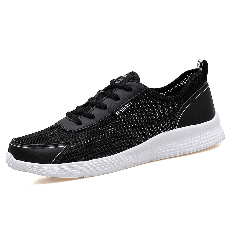 Summer Men Casual Shoes Fashion Breathable Lace Up Black Trainers Sneakers Big Plus Size 38-48 Male Footwear Mens Mesh Shoe