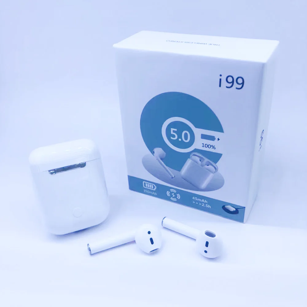 

i99 TWS Wireless Bluetooth 5.0 Earphone pop up wireless charging Headset 3D stereo sport earbuds for iPhone Xiaomi good chip