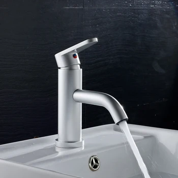 

Good Quality Bathroom Basin Faucet Space Aluminium Metal Materials Single Handle Water Tap Faucets