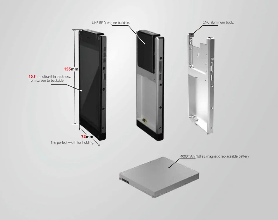 Kcosit X20 Android сканер штрих-кода QR 1D 2D Ручной UHF RFID считыватель терминал сборщик мобильных данных прочный тонкий КПК