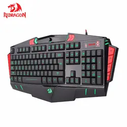 Redragon K501 Gaming Keyboard 104 Стандартный ключи 8 программируемых макро клавиш, с запястий, анти-ореолы Водонепроницаемый Дизайн