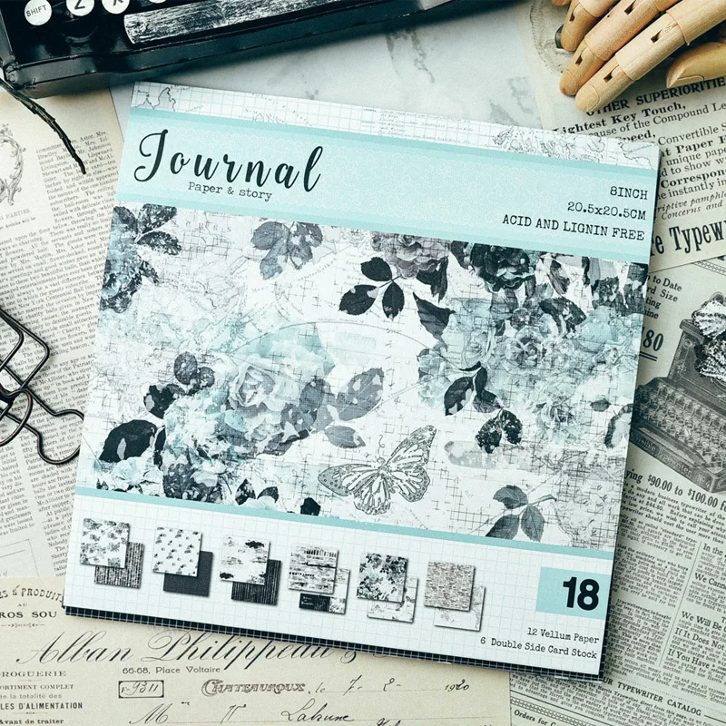 

KSCRAFT Vintage Journal Pattern Vellum Paper For Scrapbooking Happy Planner/Card Making/Journaling Project