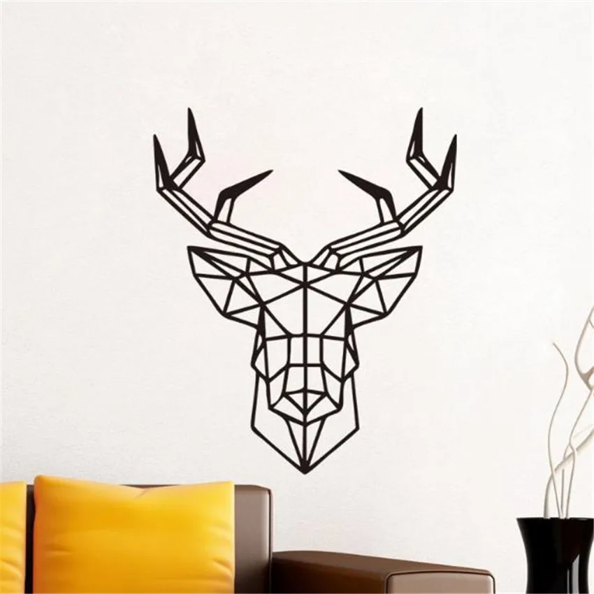 Современные голова оленя в геометрическом стиле виниловые наклейки на стены