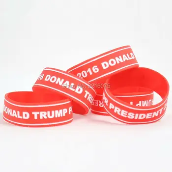 

300pcs one inch Donald Trump For President 2016 silicone wristband rubber bracelets free shipping by DHL express