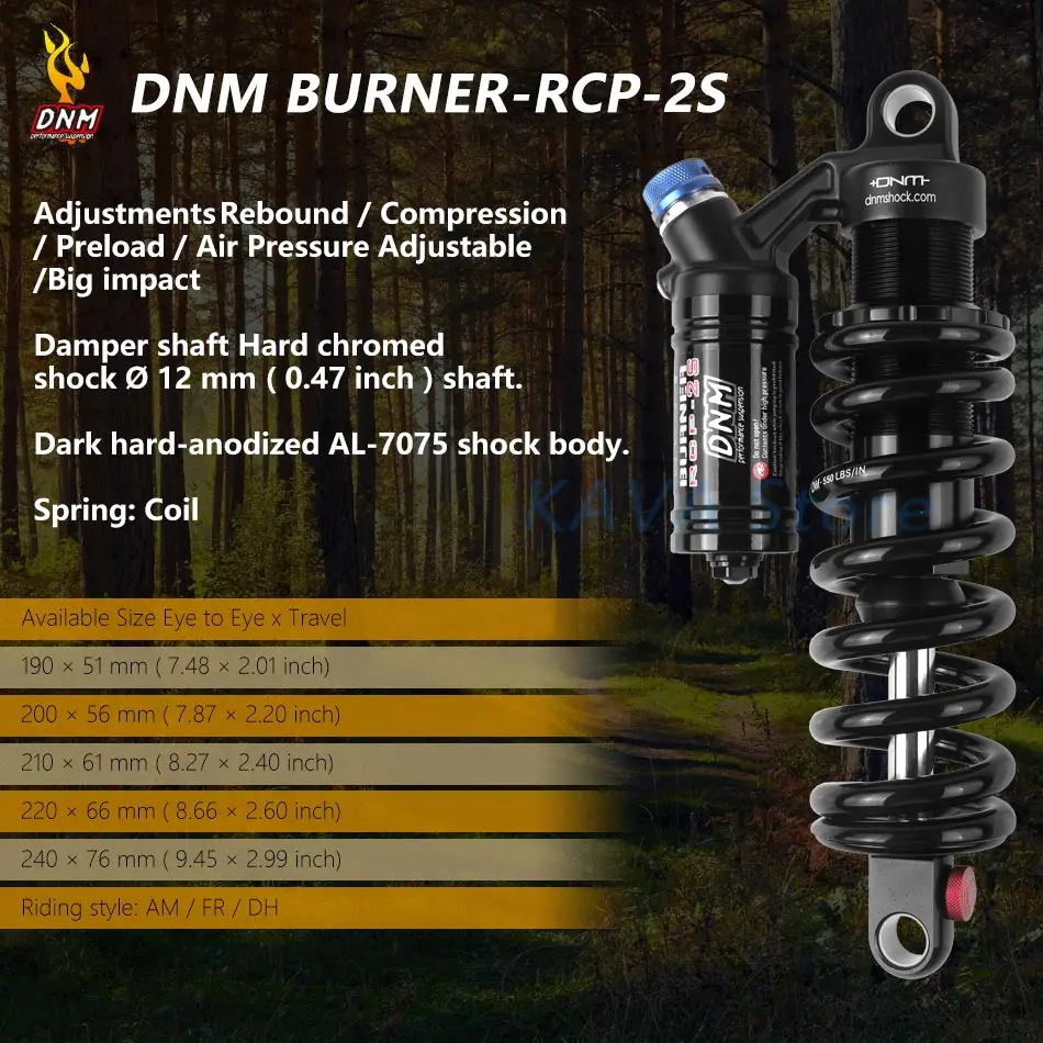 DNM/RCP-2S для езды на горном велосипеде с DH Задний амортизатор 190 мм 200 м 220 мм 240 мм 550 фунтов новой модели Тип